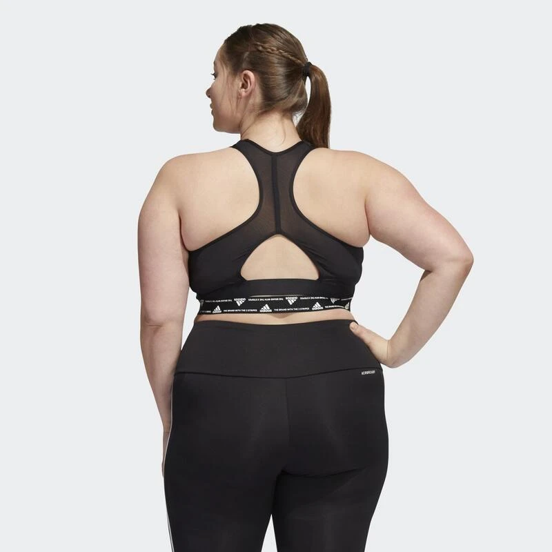 Adidas Powerreact Training Medium-Support 3-Stripes Beha (Grote Maat) 4 Adidas Powerreact Training Medium-Support 3-Stripes Beha (Grote Maat) - Afbeelding 4