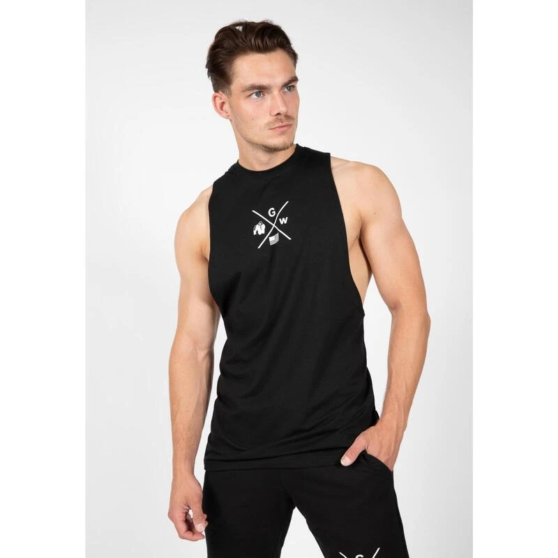 Gorilla Wear Cisco Drop Armhole Tank Top Black 1 Gorilla Wear Cisco Drop Armhole Tank Top Black