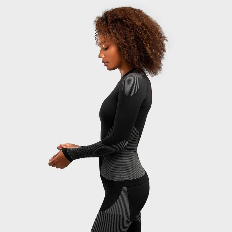 Compressie Shirt Wintersport SIROKO Drystone Zwart Dames 3 Compressie Shirt Wintersport SIROKO Drystone Zwart Dames - Afbeelding 3