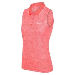 Regatta Dames/Dames Tima II Mouwloos Poloshirt (Neon Peach) 8 Regatta Dames/Dames Tima II Mouwloos Poloshirt (Neon Peach) -Regatta Verkoop damesdames tima ii mouwloos poloshirt neon peach 3