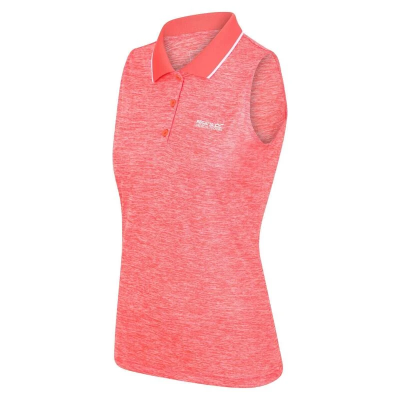 Regatta Dames/Dames Tima II Mouwloos Poloshirt (Neon Peach) 4 Regatta Dames/Dames Tima II Mouwloos Poloshirt (Neon Peach) - Afbeelding 4