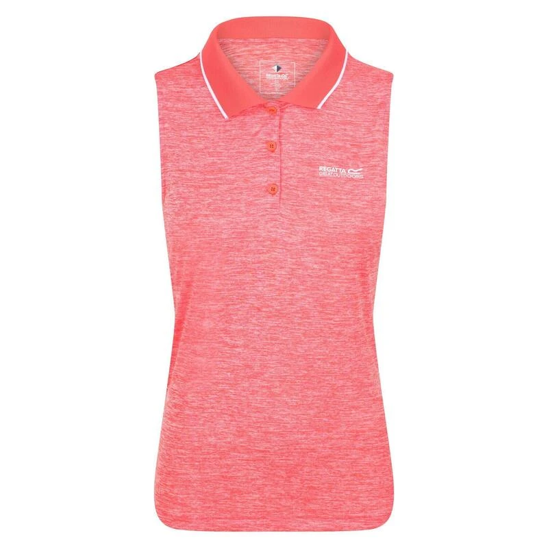 Regatta Dames/Dames Tima II Mouwloos Poloshirt (Neon Peach) 1 Regatta Dames/Dames Tima II Mouwloos Poloshirt (Neon Peach)