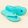 Teenslippers Voor Aan Het Zwembad Dames Tonga 500 Marineblauw Koraal
