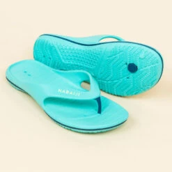 Teenslippers Voor Aan Het Zwembad Dames Tonga 500 Marineblauw Koraal