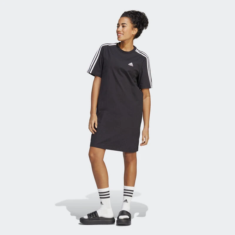 ADIDAS Essentials 3-Stripes Single Jersey Boyfriend T-shirtjurk 1 ADIDAS Essentials 3-Stripes Single Jersey Boyfriend T-shirtjurk