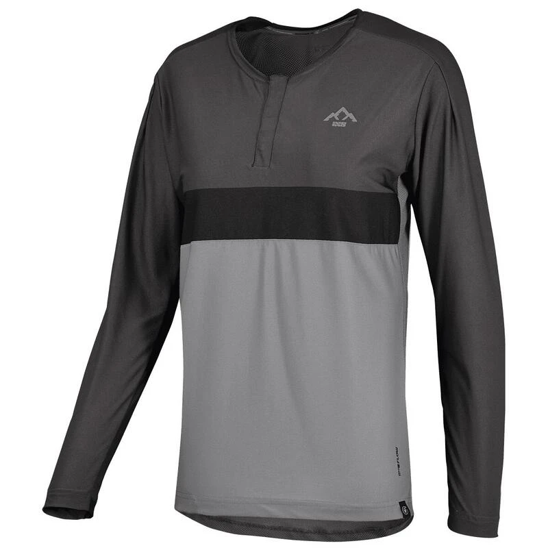 IXS Flow XTG Women's Long Sleeve Henley - Graphite/Black 1 IXS Flow XTG Women's Long Sleeve Henley - Graphite/Black