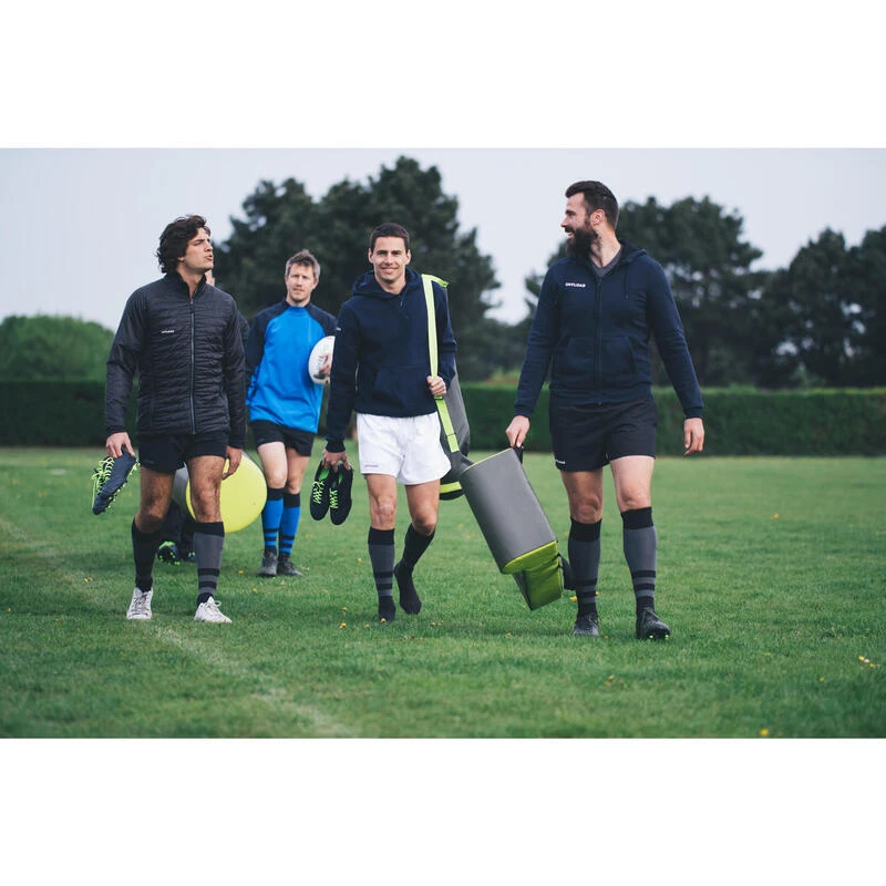 Gemoltoneerde Hoodie Voor Rugby Volwassenen Club R500 Met Rits Blauw 12 Gemoltoneerde Hoodie Voor Rugby Volwassenen Club R500 Met Rits Blauw - Afbeelding 12