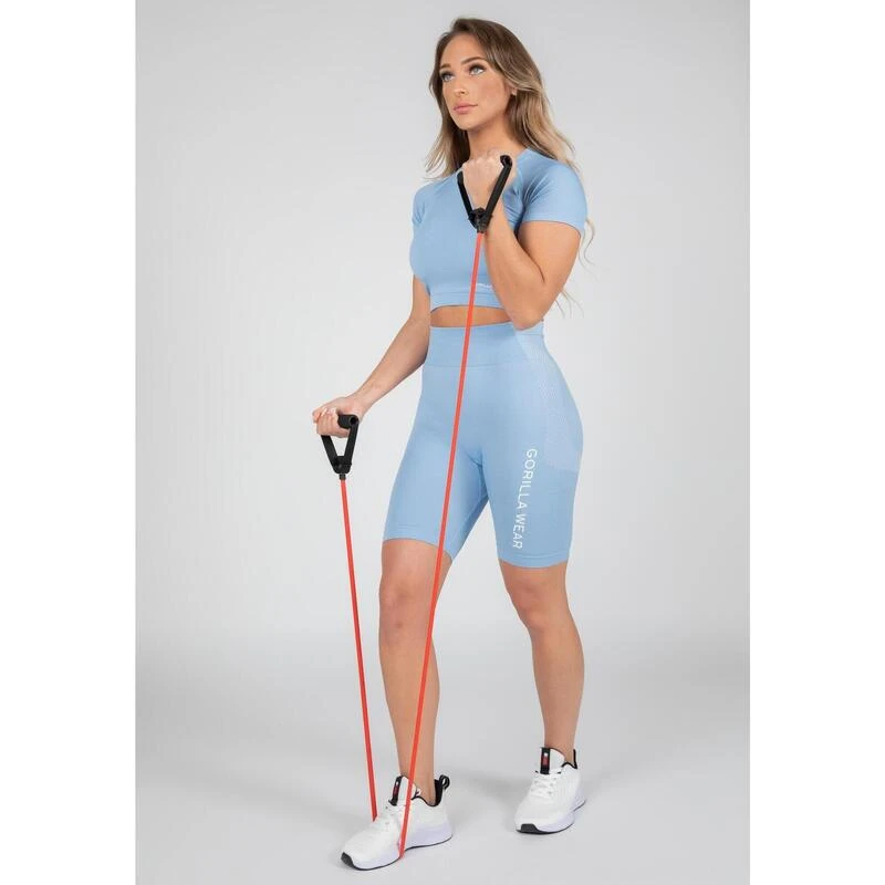 Gorilla Wear Selah Seamless Cycling Shorts - Lichtblauw - L/XL 4 Gorilla Wear Selah Seamless Cycling Shorts - Lichtblauw - L/XL - Afbeelding 4