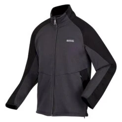 Regatta Heren Highton III Full Zip Fleece Jacket (Donkergrijs/Zwart)