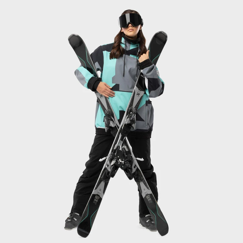 Jas Wintersport SIROKO W1-W Ushuaia Turquoise Dames 4 Jas Wintersport SIROKO W1-W Ushuaia Turquoise Dames - Afbeelding 4