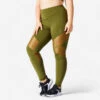 Legging Voor Cardiofitness Dames Hoge Taille 2 Stoffen