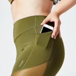 Legging Voor Cardiofitness Dames Hoge Taille 2 Stoffen 9 Legging Voor Cardiofitness Dames Hoge Taille 2 Stoffen -Regatta Verkoop legging voor cardiofitness dames hoge taille 2 stoffen kaki 4