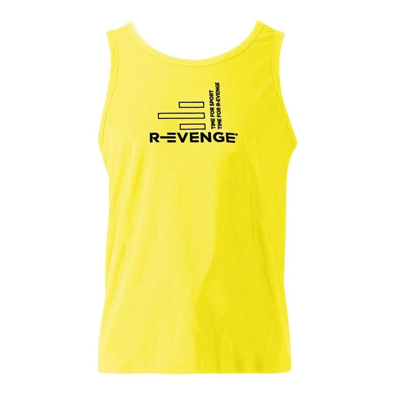 Mouwloze Tanktop Unisex Fitness Geel Fluo 2 Mouwloze Tanktop Unisex Fitness Geel Fluo - Afbeelding 2