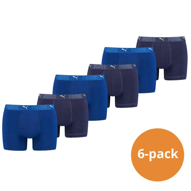 Puma Sport Boxershorts Katoen 6-pack Blauw 1 Puma Sport Boxershorts Katoen 6-pack Blauw