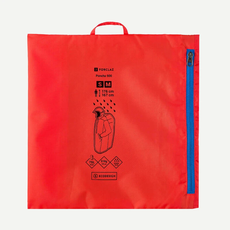 Quechua Regenponcho Voor Trekking MT900 Rood 75 Liter S/M 6 Quechua Regenponcho Voor Trekking MT900 Rood 75 Liter S/M - Afbeelding 6