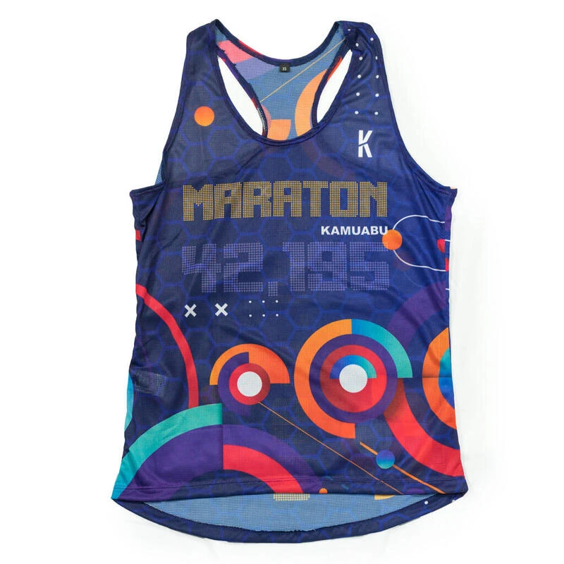 RUNNING SHIRT #MARATON 2.0 RUN DAMES - KAMUABU Kleur BLAUW 90grs STRAPS 5 RUNNING SHIRT #MARATON 2.0 RUN DAMES - KAMUABU Kleur BLAUW 90grs STRAPS - Afbeelding 5