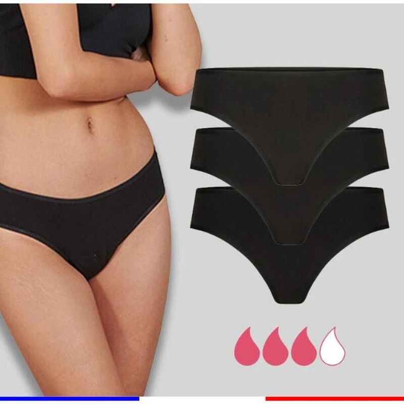Set Van 3 Onzichtbare Menstruatiebroekjes 1 Set Van 3 Onzichtbare Menstruatiebroekjes