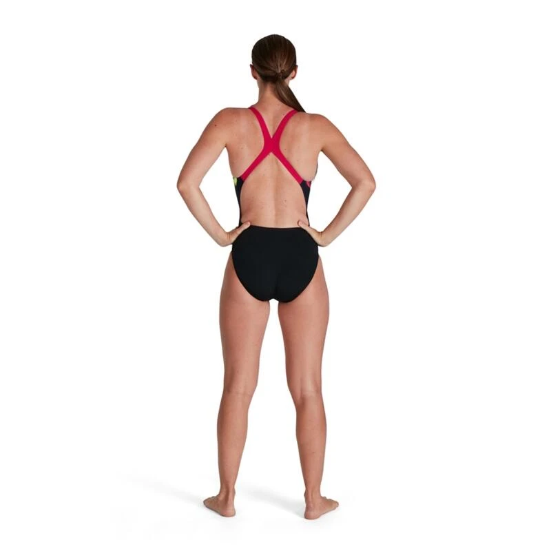 Speedo Placement Digital Powerback Swimsuit - Black/ Magenta/ Blue/ Yellow 2 Speedo Placement Digital Powerback Swimsuit - Black/ Magenta/ Blue/ Yellow - Afbeelding 2