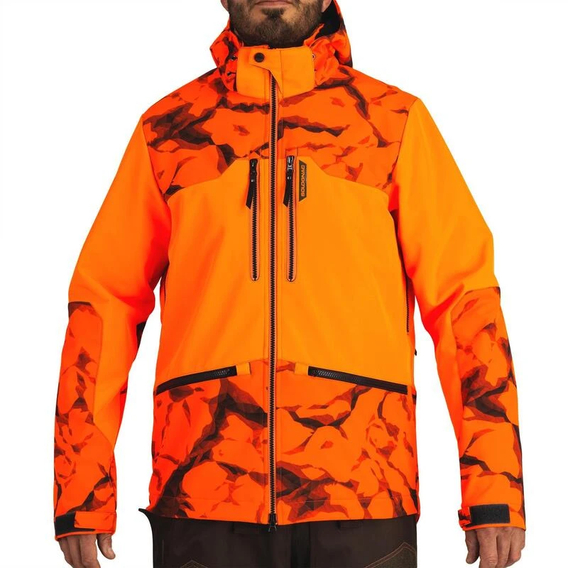 Stevige Softshell Jachtjas 500 Fluo-oranje 2 Stevige Softshell Jachtjas 500 Fluo-oranje - Afbeelding 2