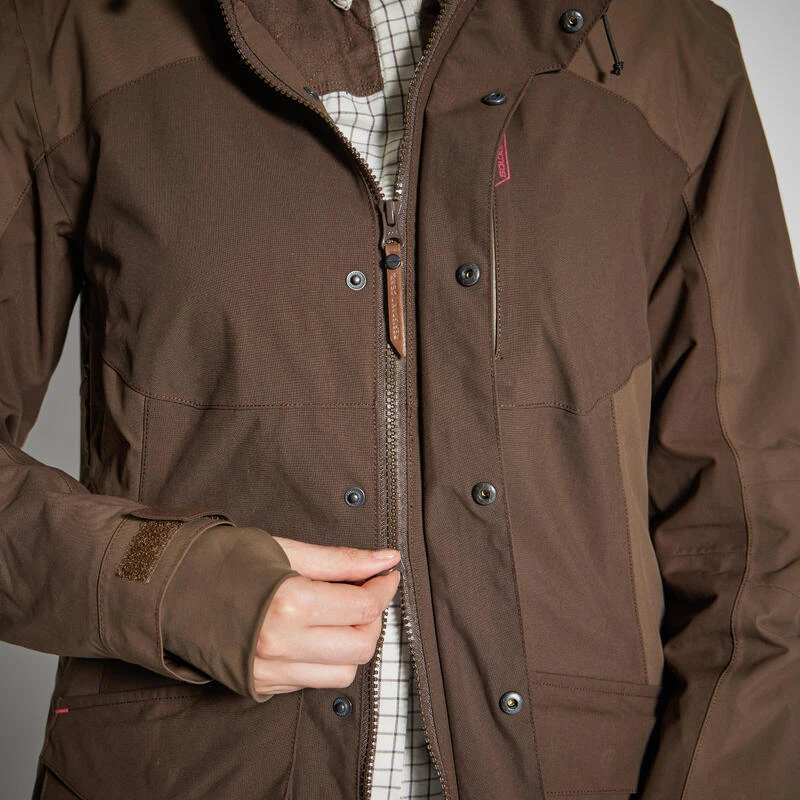 Stevige Waterdichte Jachtjas Voor Dames 500 Bruin 14 Stevige Waterdichte Jachtjas Voor Dames 500 Bruin - Afbeelding 14