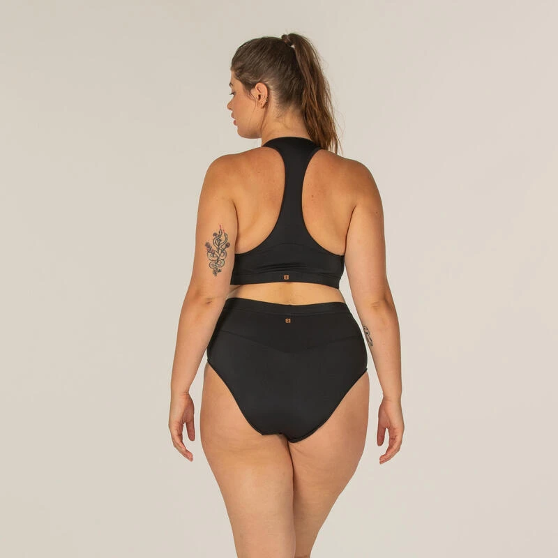 Surfbikinibroekje Voor Dames ROSA Met Hoge Taille ZWART 11 Surfbikinibroekje Voor Dames ROSA Met Hoge Taille ZWART - Afbeelding 11