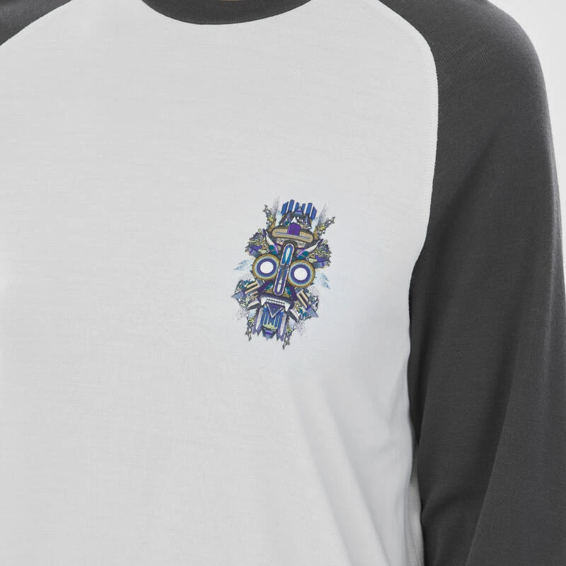 WEDZE Thermoshirt Voor Skiën Voor Dames BL 590 Brokovich Merinowol Grijs/wit 7 WEDZE Thermoshirt Voor Skiën Voor Dames BL 590 Brokovich Merinowol Grijs/wit - Afbeelding 7