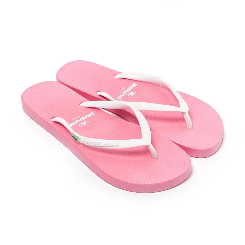 Vrouwen Braziliaanse Teenslippers Roze En Wit Met Antislipzool 1 Vrouwen Braziliaanse Teenslippers Roze En Wit Met Antislipzool