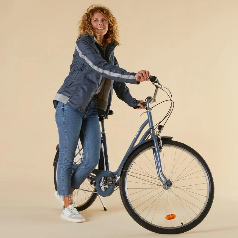 BTWIN Warme Fietsregenjas Voor Dames Stad 540 2 BTWIN Warme Fietsregenjas Voor Dames Stad 540 - Afbeelding 2