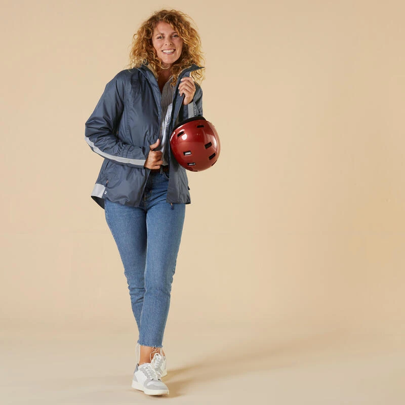 BTWIN Warme Fietsregenjas Voor Dames Stad 540 7 BTWIN Warme Fietsregenjas Voor Dames Stad 540 - Afbeelding 7