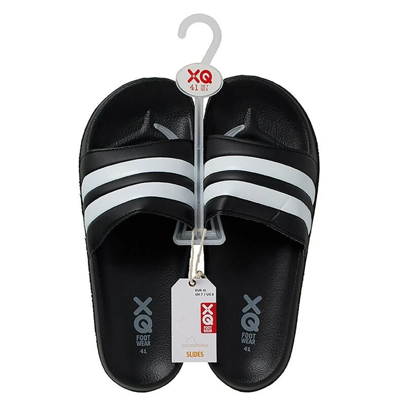 XQ Badslippers Heren Gestreept Zwart 4 XQ Badslippers Heren Gestreept Zwart - Afbeelding 4