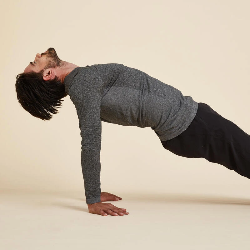 Yogashirt Met Lange Mouwen Voor Heren Naadloos 3 Yogashirt Met Lange Mouwen Voor Heren Naadloos - Afbeelding 3